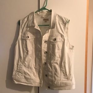 White Jean Vest